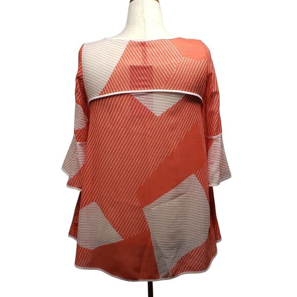 IC by Connie K Lagenlook Tunic XS – Artsy Stripe Colorblock Oversized Semi sheer - Picture 3 of 10